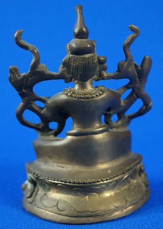 Antique/Vintage Small Brass/Bronze Seated Shiva Statue 4