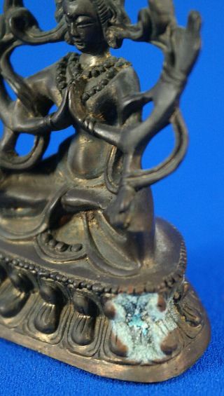 Antique/Vintage Small Brass/Bronze Seated Shiva Statue 6