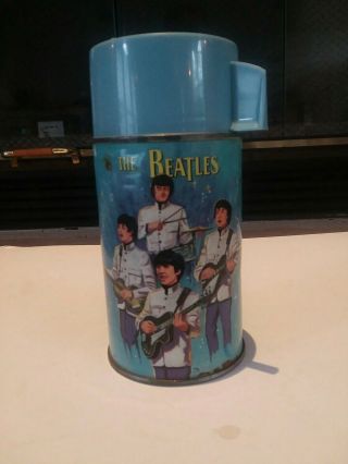 Rare Vintage 1965 Beatles Metal Lunch Box Thermos Aladdin
