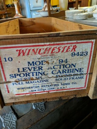 Antique Winchester Box Wood Crate Rifle Model 94 Sporting Carbine 3