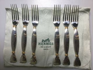 Hermes Gold Accent Moissan Fork Set Of 6