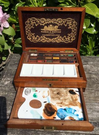 Vintage Antique C1900 Winsor & Newton Limited Watercolour Artists Paint Box