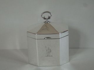 Victorian Solid Sterling Silver Tea Caddy - William Hutton - London 1897 - 166g