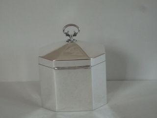 VICTORIAN SOLID STERLING SILVER TEA CADDY - WILLIAM HUTTON - LONDON 1897 - 166g 4