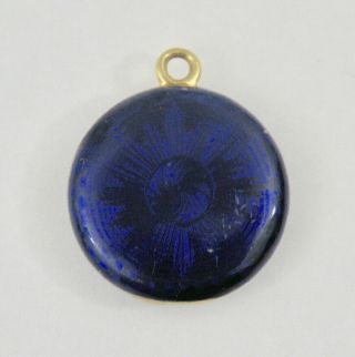 ANTIQUE VICTORIAN 18K GOLD ROSE CUT DIAMOND FLOWER BLUE ENAMEL HAIR LOCKET 2