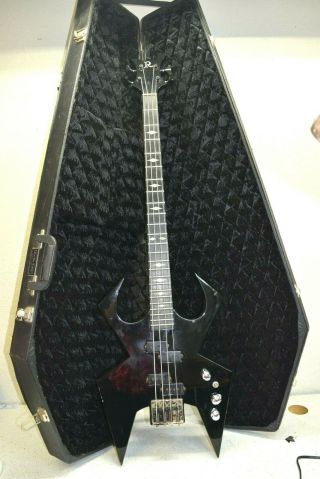 Vintage 1984 Bc Rich 4 String Widow Bass Guitar With Coffin Case Rare