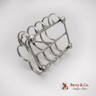 Vintage Toast Rack 4 Slice Robert Chandler Sterling Silver Birmingham 1913 3