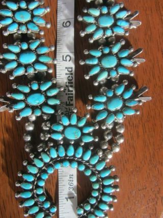Vintage,  Zuni,  Squashblossom,  Turquoise,  Silver Necklace,  And Pin,  Purchased 1960,
