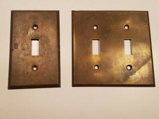 Vintage Heavy Solid Brass Switch Plates