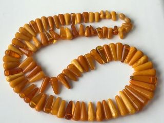 RARE Natural Vintage Amber Beads Antique Baltic Old Necklace 58 gr 7