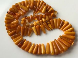 RARE Natural Vintage Amber Beads Antique Baltic Old Necklace 58 gr 8