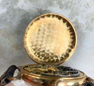 Vintage Universal Geneve Chronograph Wristwatch Enamel Breguet Dial 18kt YG RARE 10