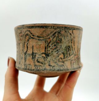 Indus Valley Ca.  2200 Ad Terracotta Vessel With Lion And Ibex Motifs R483