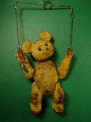 Darling Vintage Wind Up Mechanical Tin Toy Teddy Bear Does Flips