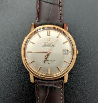 Vintage Omega Constellation 18K Gold Men ' s Watch 4