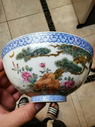 From Old Estate Chinese Ename Qianlong Porcelain Bowl It Marked Asian China