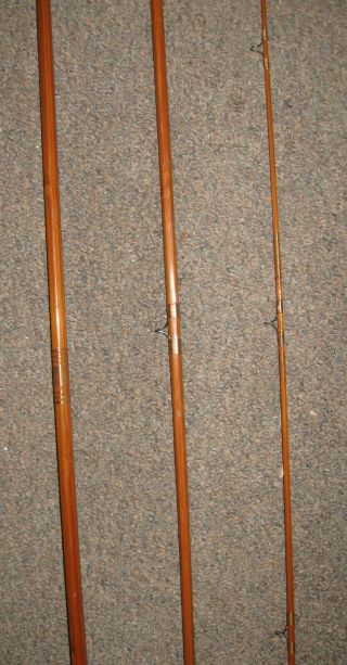 Vintage Goodwin Granger 3 piece Bamboo Fishing Pole Rod w/ Bag & Metal Tube 4