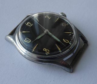 RARE VINTAGE GENTLEMAN ' S STEEL CASED BLACK DIAL WRISTWATCH,  1940s 4