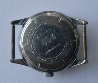 RARE VINTAGE GENTLEMAN ' S STEEL CASED BLACK DIAL WRISTWATCH,  1940s 6