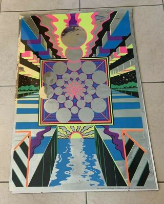 Rare Ron Walotsky ' Aquarius ' Vtg 1971 Mylar Poster blacklight 3