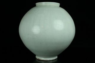 MAY034 KOREAN LATE JOSEON ANTIQUE WHITE PORCELAIN BUNCHENG JAR POT VESSEL VASE 4