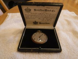 Hamilton Watch Company Pocket Watch W/ Box 2