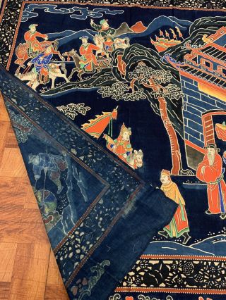 Lovely Unique Antique Chinese Silk Panel Painted With Details Qing 10