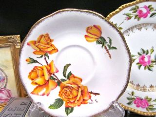 QUEEN ANNE TEA CUP AND SAUCER ROYAL ROSES TEACUP CUP & SAUCER YELLOW ROSE 2