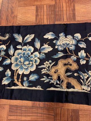Fine Antique Chinese Silk Panel With Quality Qing Fine Details
