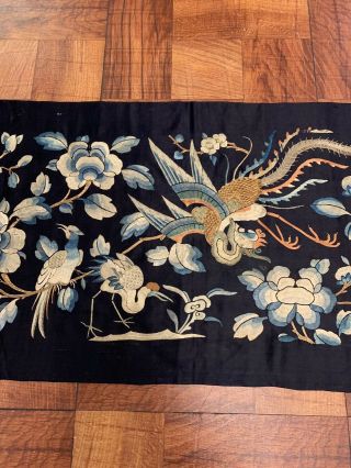 Fine Antique Chinese Silk Panel With Quality Qing Fine Details 5