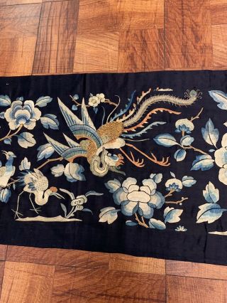 Fine Antique Chinese Silk Panel With Quality Qing Fine Details 6