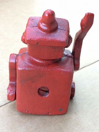 Vintage Mini Cast Iron Red Robert The Robot Toy Paperweight 4