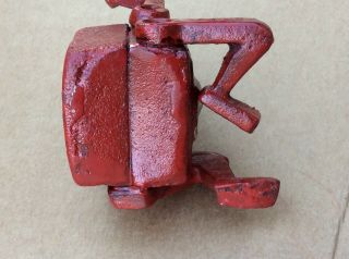 Vintage Mini Cast Iron Red Robert The Robot Toy Paperweight 5