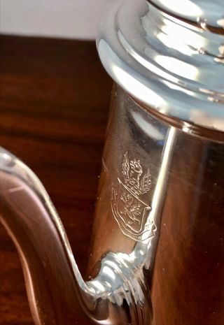 MYSTERY STERLING SILVER COFFEE POT GEORGIAN? CHINESE EXPORT? CANADIAN? 305G 6