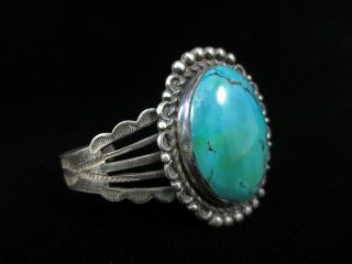 Antique Navajo Bracelet - Silver And Cerrillos Turquoise