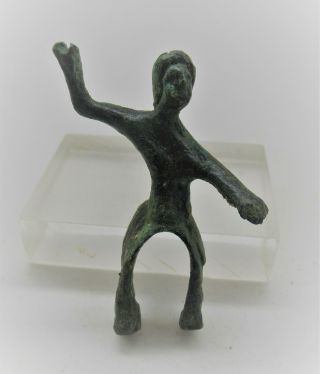 British Found Ancient Celtic Bronze Rider Figurine From Horse And Rider 100bc