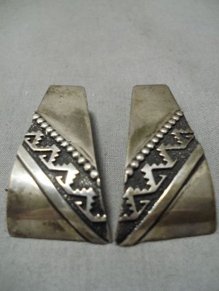 Guaranteed Authentic Vintage Navajo Thomas Singer Sterling Silver Earrings