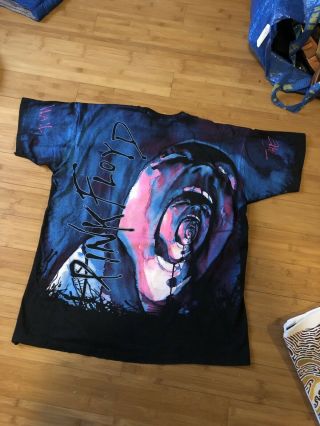 Vintage Pink Floyd The Wall Band T Shirt 90s All Over Print Made In Usa Size Xl