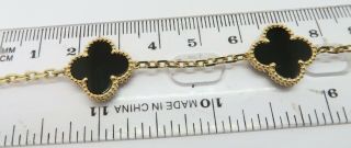 Van Cleef & Arpels Vintage Alhambra Black Onyx Necklace 20Motif,  18K Yellow Gold 6