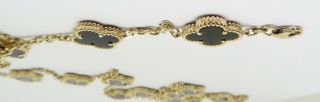 Van Cleef & Arpels Vintage Alhambra Black Onyx Necklace 20Motif,  18K Yellow Gold 8
