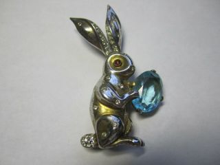 Trifari Sterling Silver Rabbit Pin Vintage 1940 