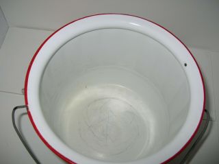 Vtg Federal Vogue Combinet Enamel Diaper Pail Chamber Pot White Red Trim USA a 4