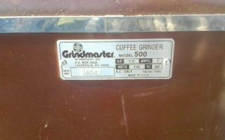 Vintage Grindmaster Model 500 Commercial Coffee Bean Grinder 7