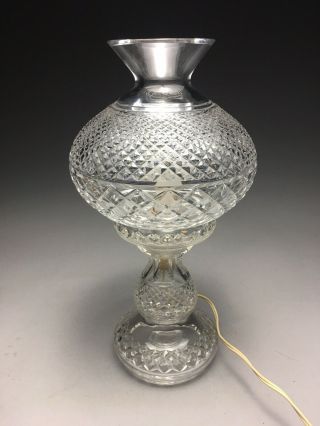 Vintage Waterford Irish Crystal Alana 2 Piece Hurricane Lamp 3