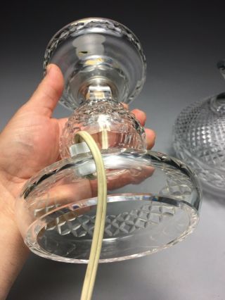 Vintage Waterford Irish Crystal Alana 2 Piece Hurricane Lamp 8