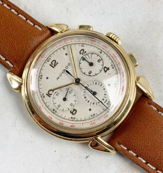 Vintage Movado Chronograph Wristwatch w/m95 movement 18kt Yellow Gold NR 3