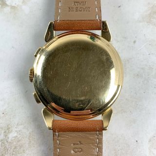 Vintage Movado Chronograph Wristwatch w/m95 movement 18kt Yellow Gold NR 6