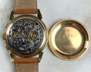 Vintage Movado Chronograph Wristwatch w/m95 movement 18kt Yellow Gold NR 7