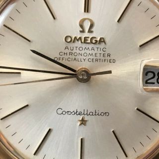 Vintage Omega Constellation Chronometer Automatic Date Watch Gold Plated