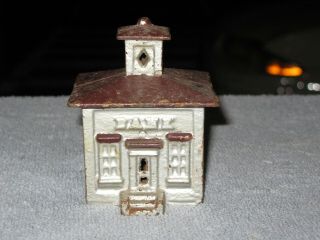 Antiquie Cast Iron Bank Building Coin Bank Early 20th Century Toy